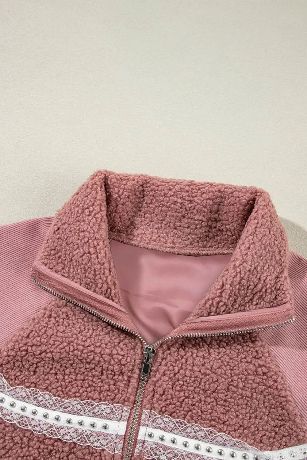 Cozy rose pink sherpa jacket - Love Salve